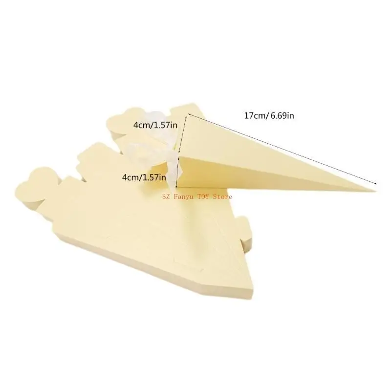 96GC 50X Hộp quà cưới Hộp đựng bánh quy xử lý hộp cho món quà tặng cho bữa tiệc Nguồn cung cấp trái tim Hình dạng hình kim tự