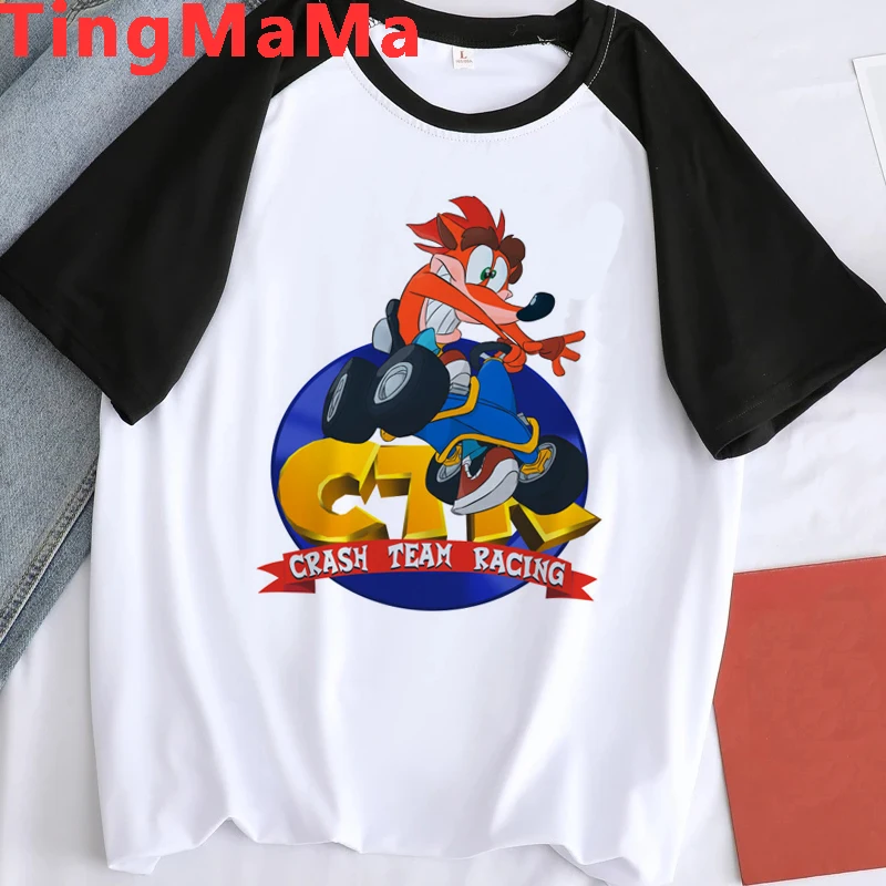 Kawaii Crash Bandicoot T Shirt Men Anime T-shirt Harajuku Shirt Cartoon Graphic Tees Unisex Fashion Hip Hop Tops Tshirt Male