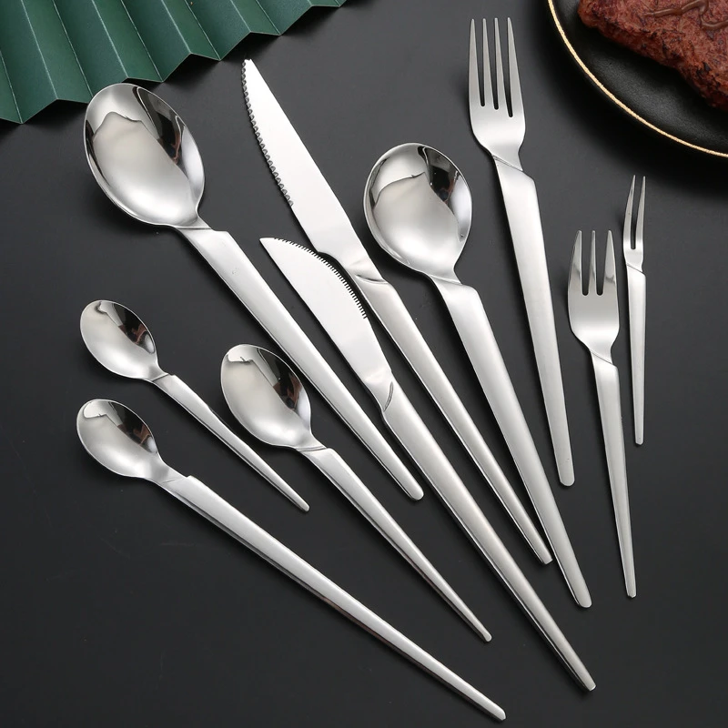 

Thicken Creative Stainless Steel Cutlery Set Western Knife Fork Spoon Dinnerware Set for Restaurant Tableware Kitchen Utensils