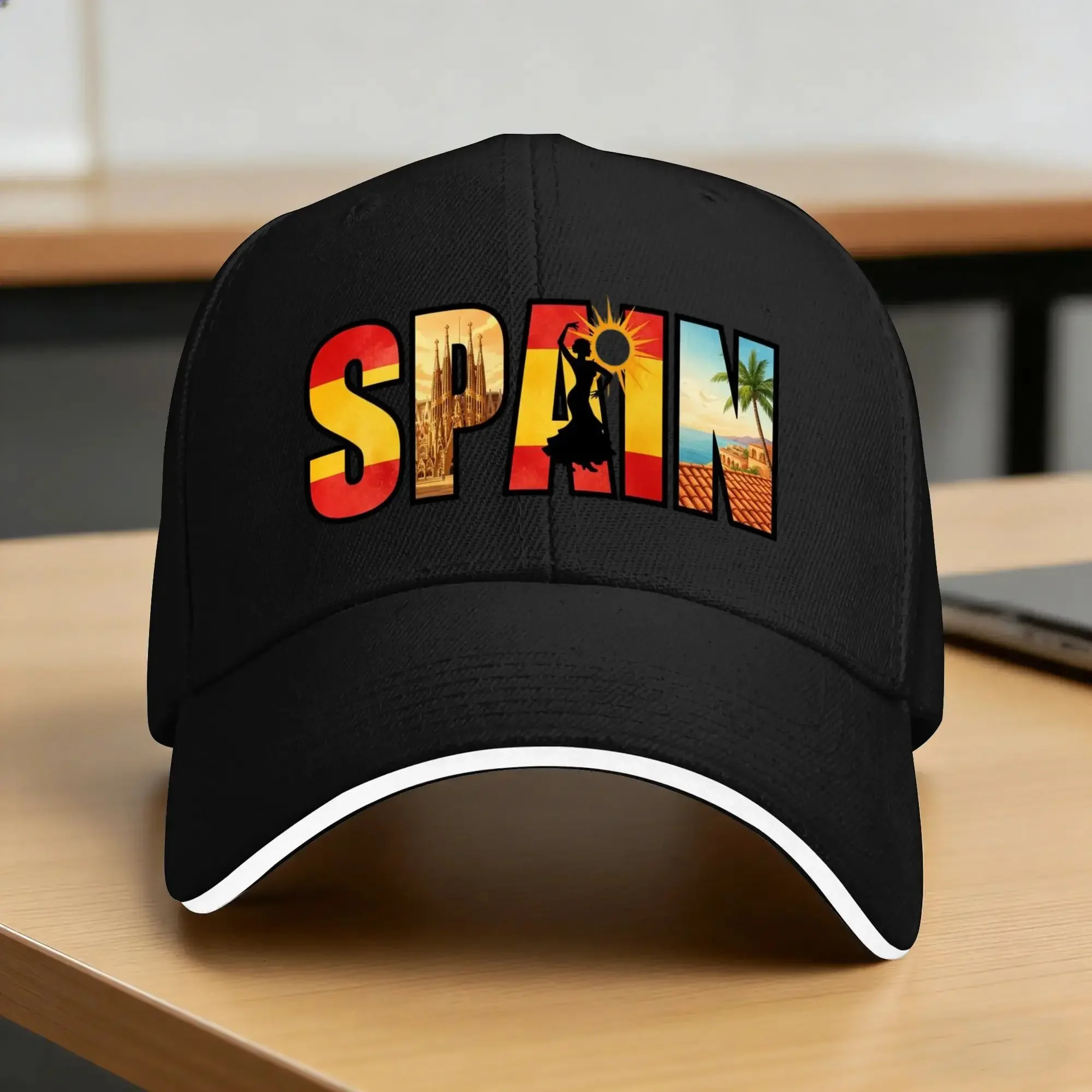 New Espana Spain Map Flag Baseball Cap  Trendy Trucker Hat Summer Unisex Men Kpop Rock Snapback Cap