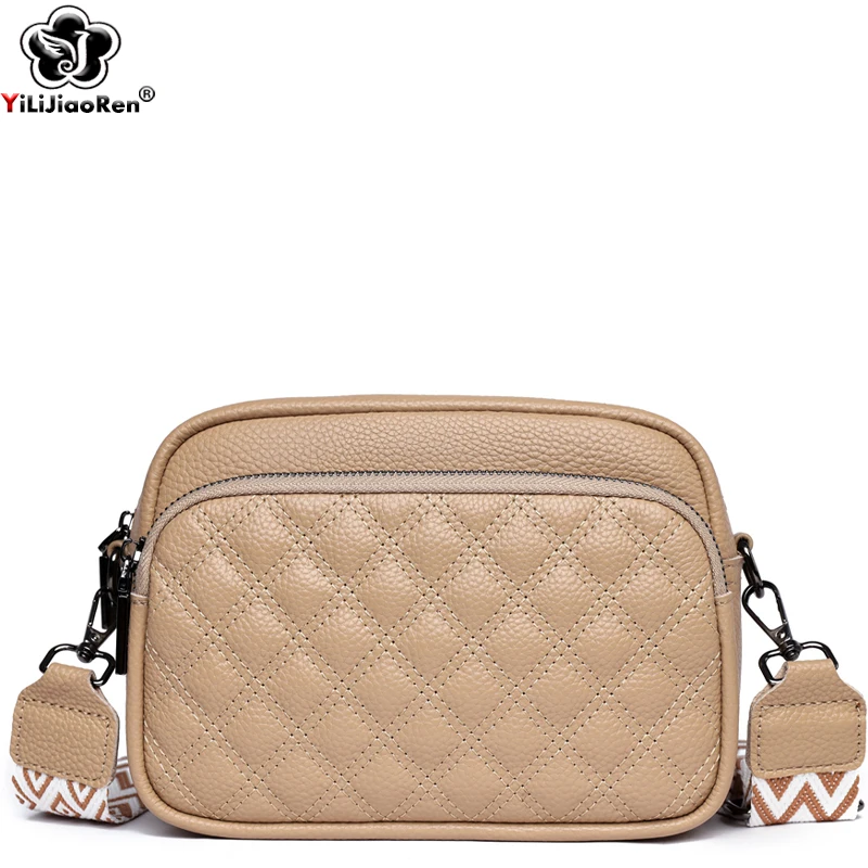 

Fashion Plaid Pattern Shoulder Bag Genuine Leather Crossbody Bag High Quality Cowhide Handbag and Purse Ladies Messenger Bag Sac