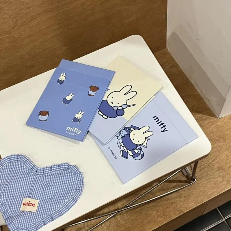 Cute Miffy Rabbit Foldable Makeup Mirror Student Dormitory Desktop Stand Mirror Creativity Anime Peripheral Friend Festival Gift