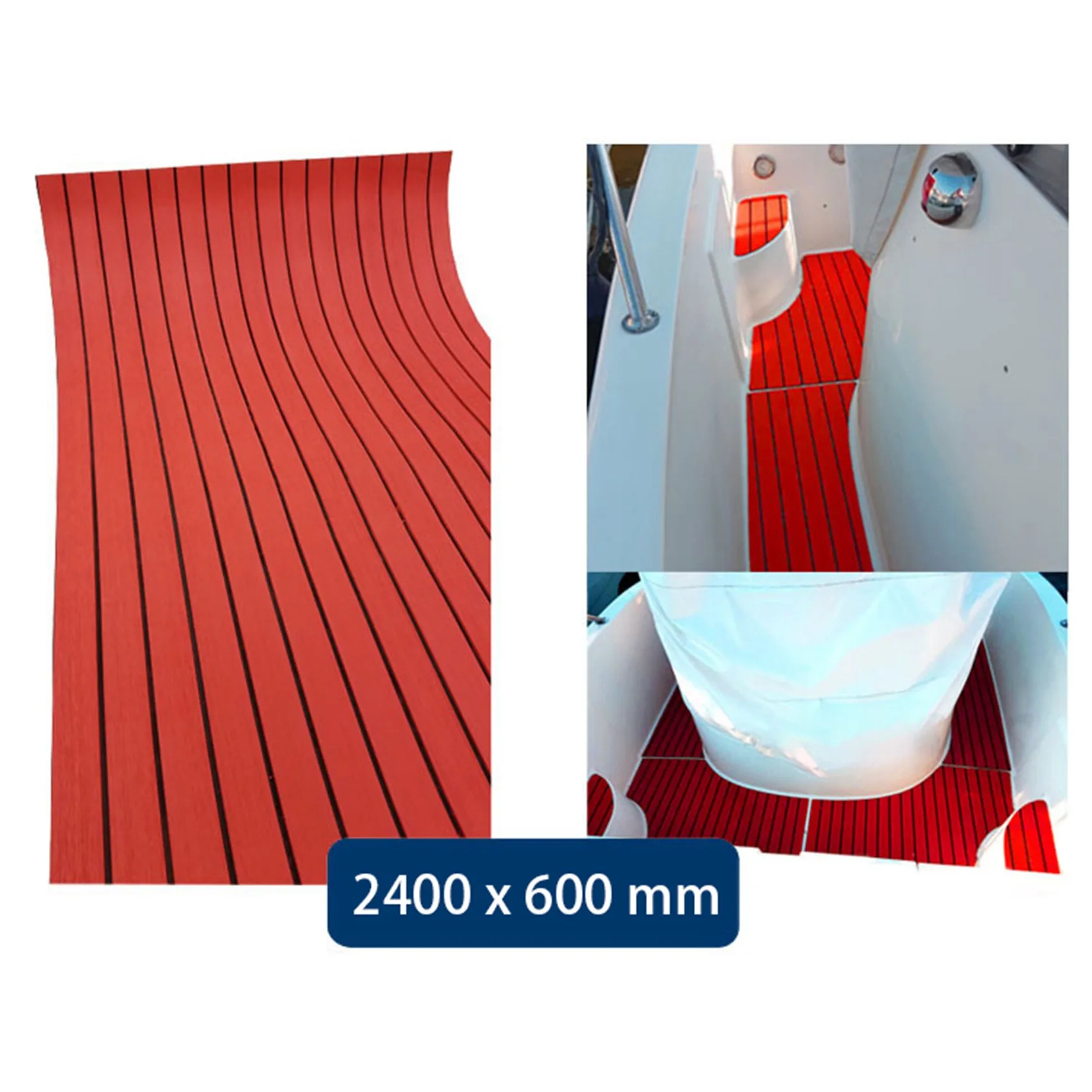 Imagem -03 - Auto-adesivo Eva Espuma Teak Decking Iate Vermelho e Revestimento Marinho Tapete Sintético do Assoalho do Barco 2400x450x6 mm