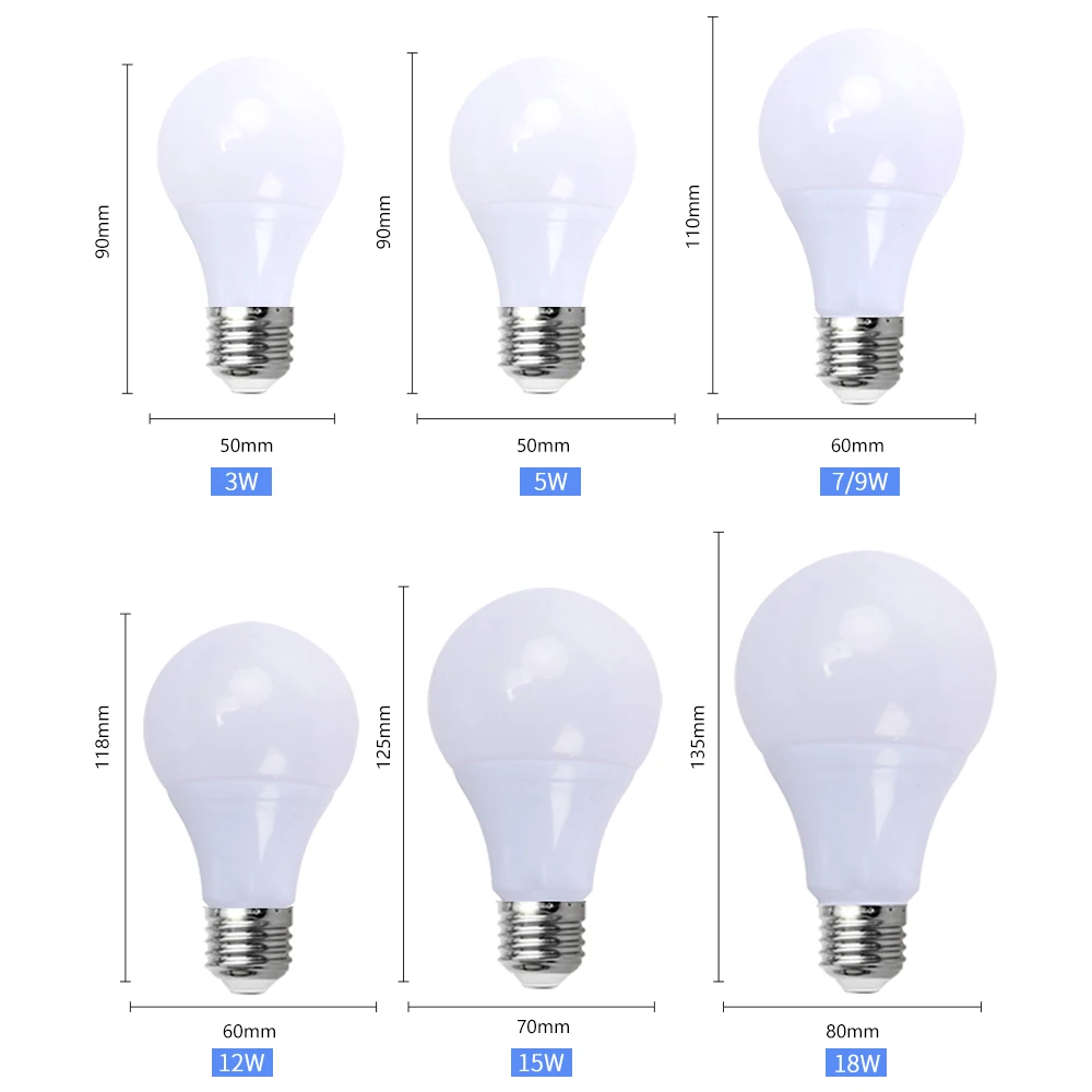 LED電球10ピース/ロット,12v 24v 36v dc LEDライト,e27ランプ用,3w 5w 12w 15w 24w 36w bombias 12v-85l,コールドホワイト