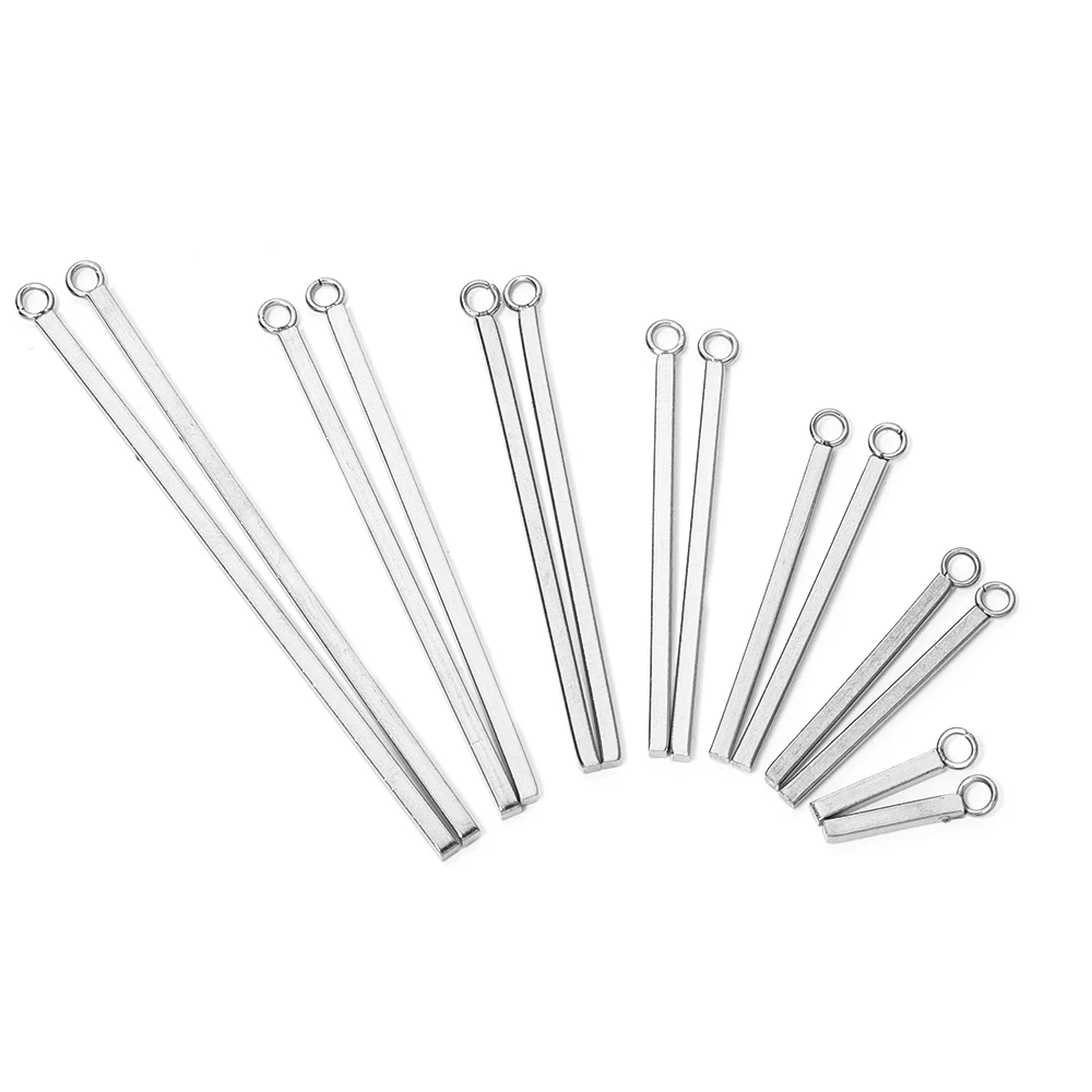 20pcs/lot Stainles Steel Earring Pendant Square Bar Straight Style Earring  Pendants For DIY Jewelry Making Accessories Handmade