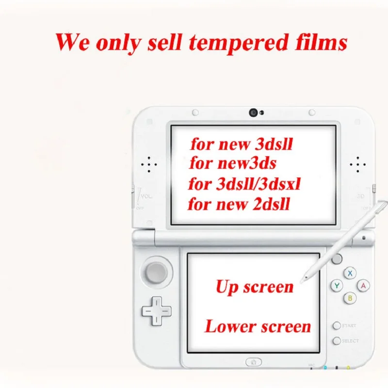 Tempered Glass LCD Up And Down Screen Protector Clear Full Cover Protective Film Guard for New 3DSLL /3DSXL/3DSLL/New 2DS