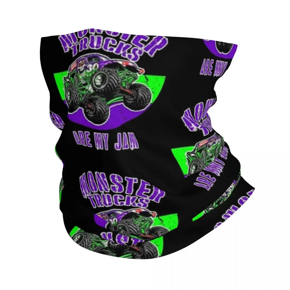 Monster Truck Are My Jam Grave Digger Bandana Halsmanschette Bedruckter Maskenschal Mehrzweck-Gesichtsmaske Laufen Für Männer Erwachsene Atmungsaktiv