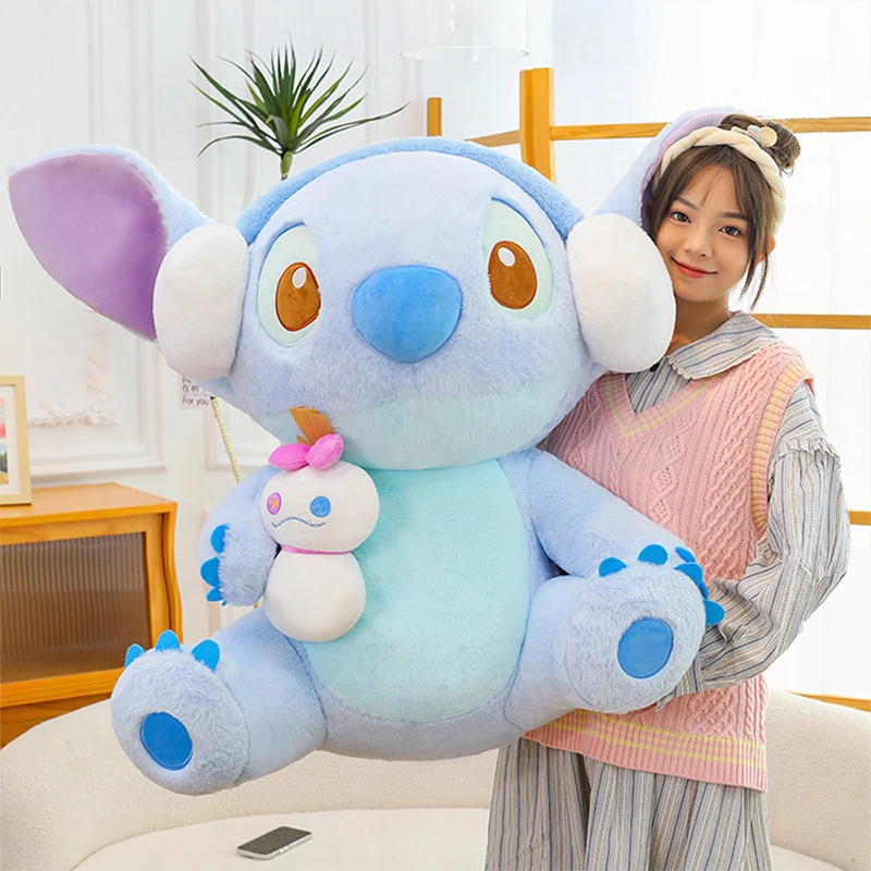 

60cm Kawaii Winter Stitch Plush Toy Large Stuffed Doll for Kids Birthday Xmas Gift Soft Cute Amigurumi Animal Doll Wholesale