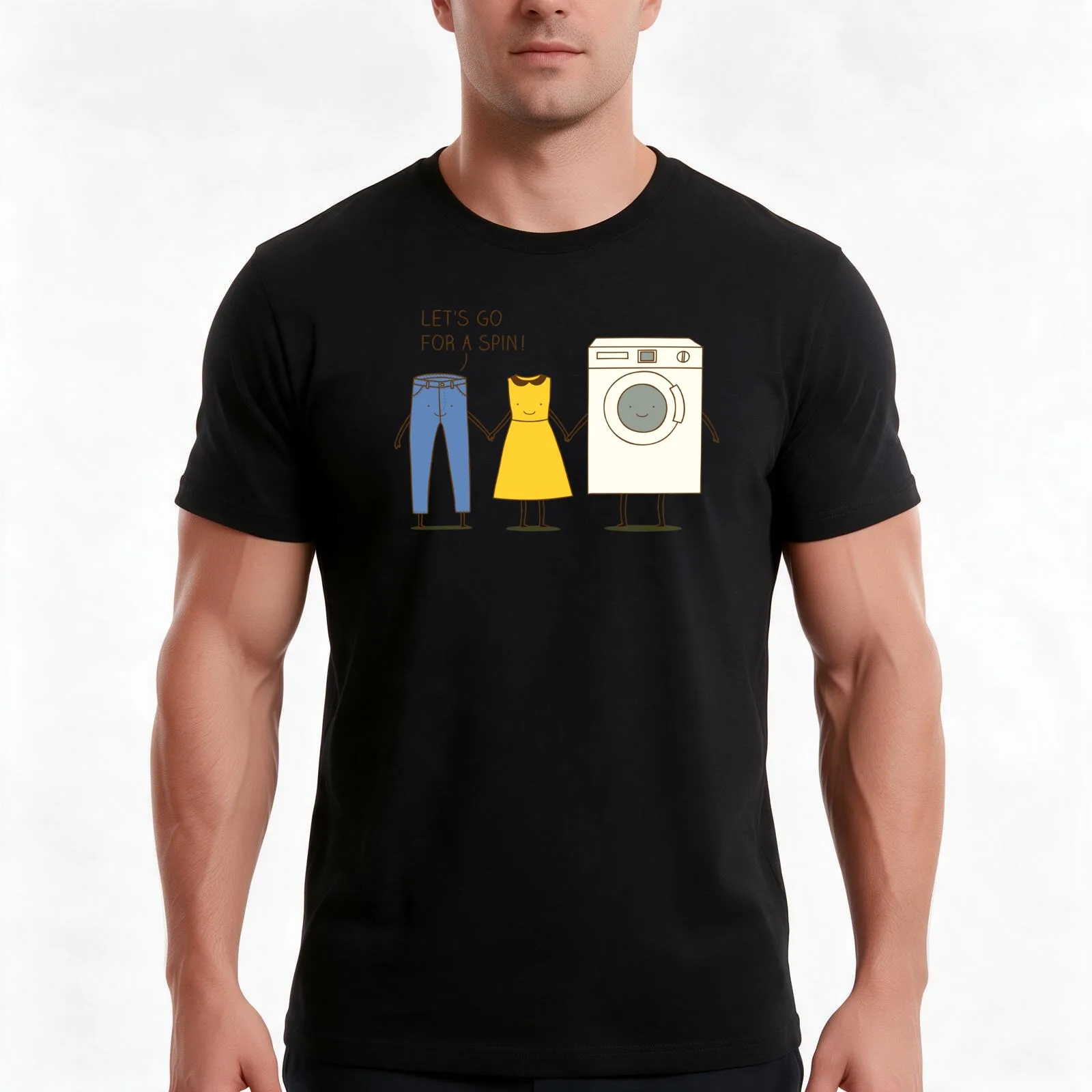Let's go for a spin! T-Shirt, Summer Casual Cotton Tee, Oversized Streetwear Tops, Vintage Graphic Print, Loose Fit Short Sleeve