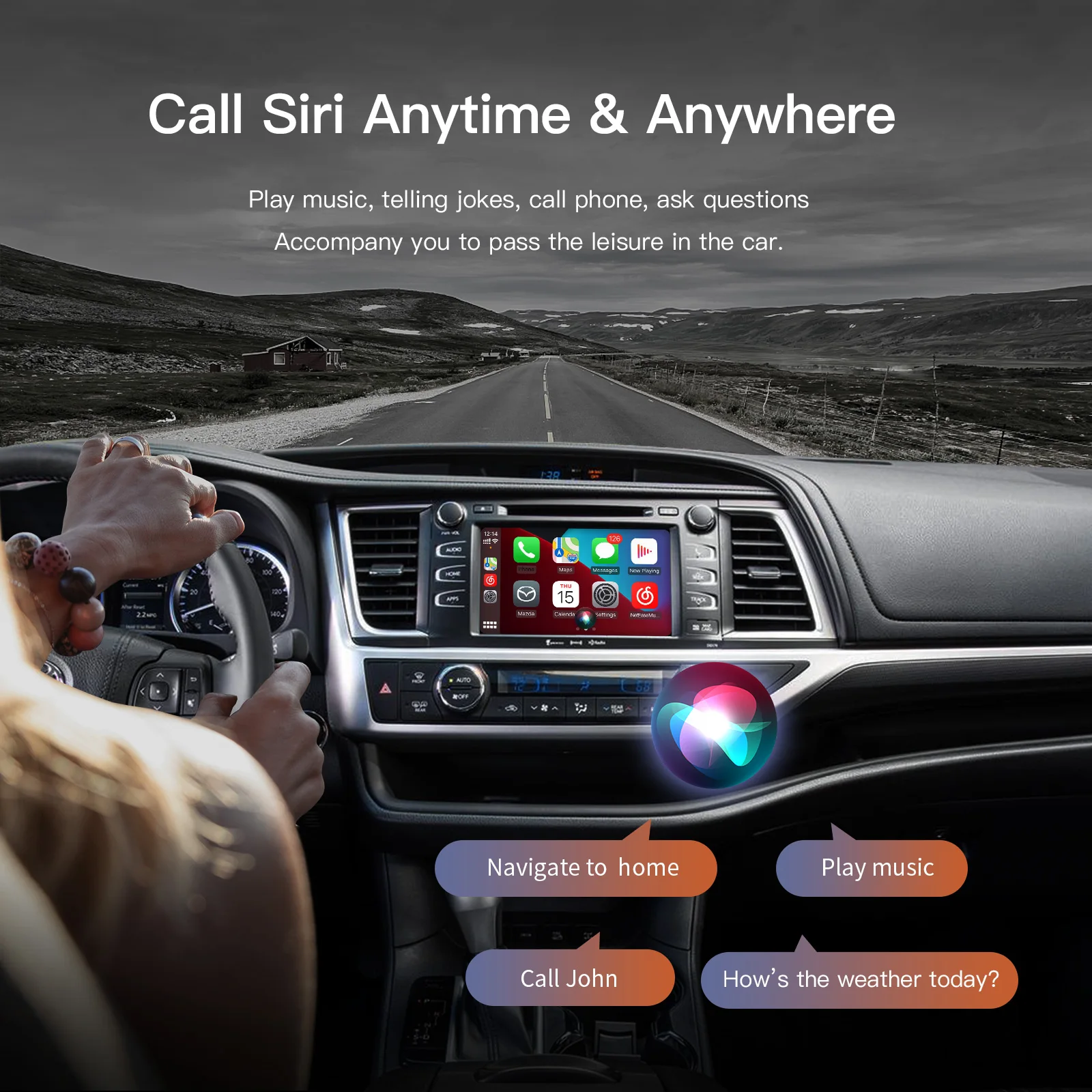 Không Dây CarPlay Dành Cho Xe TOYOTA 2014-2019 Cao Cấp 4Runner Lãnh Nguyên RAV4 Tacoma Đất Curiser Prado Auris Avalon Android Tự Động bộ Giải Mã