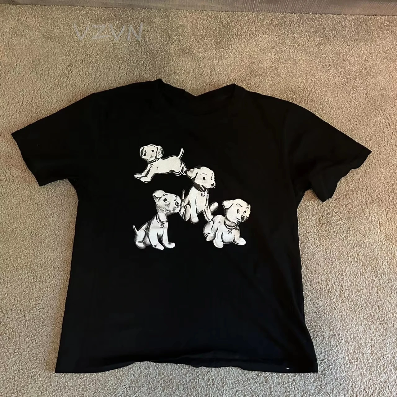 

NEW 2025 Couple Y2k Style Crop Top Doggy Print Harajuku Summer T-Shirt Short Sleeve Fun Kawaii Streetwear Top Emo Girl