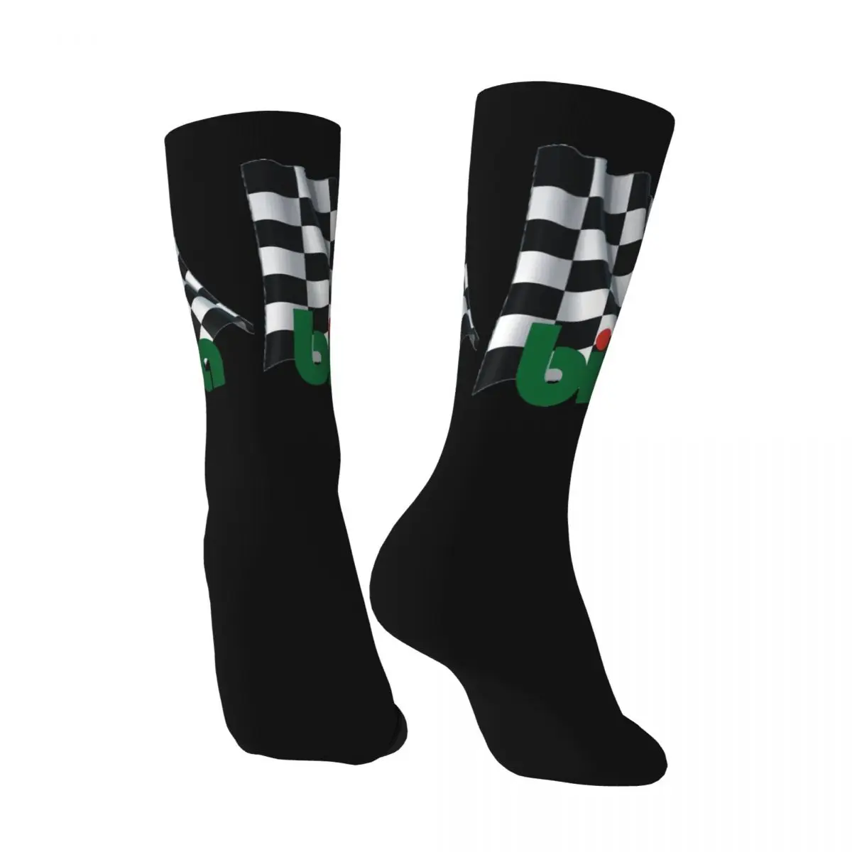 Hip Hop Vintage Checkered Flag Crazy Men's compression Socks Unisex Bimotas Auto Parts Harajuku Pattern Printed Crew Sock Boys