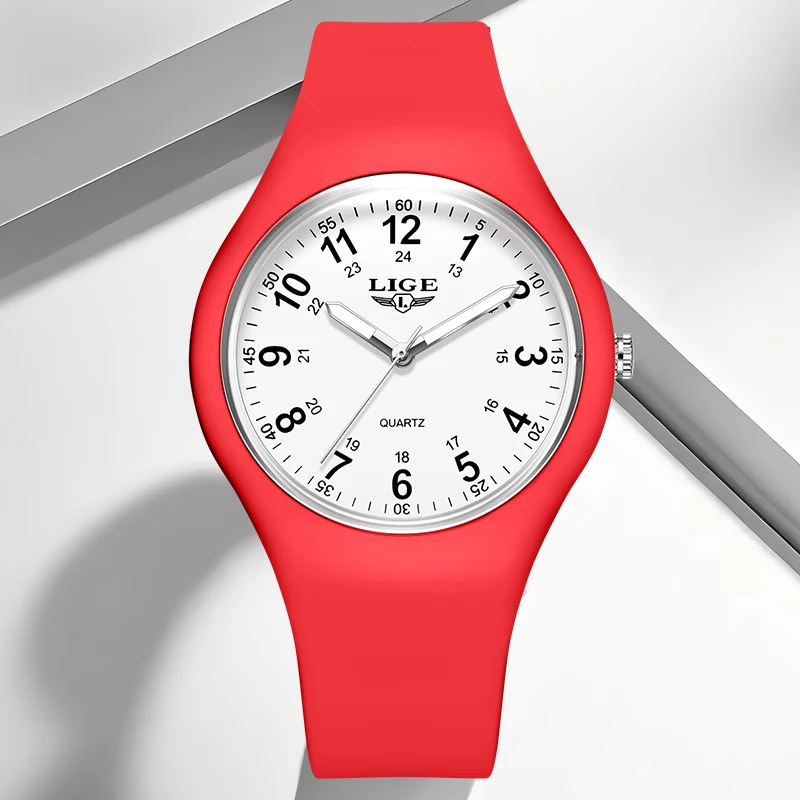 

2026 LIGE простые кварцевые наручные часы модные повседневные мужские часы для женщин водостойкие светящиеся силиконовые часы женские подарки Reloj