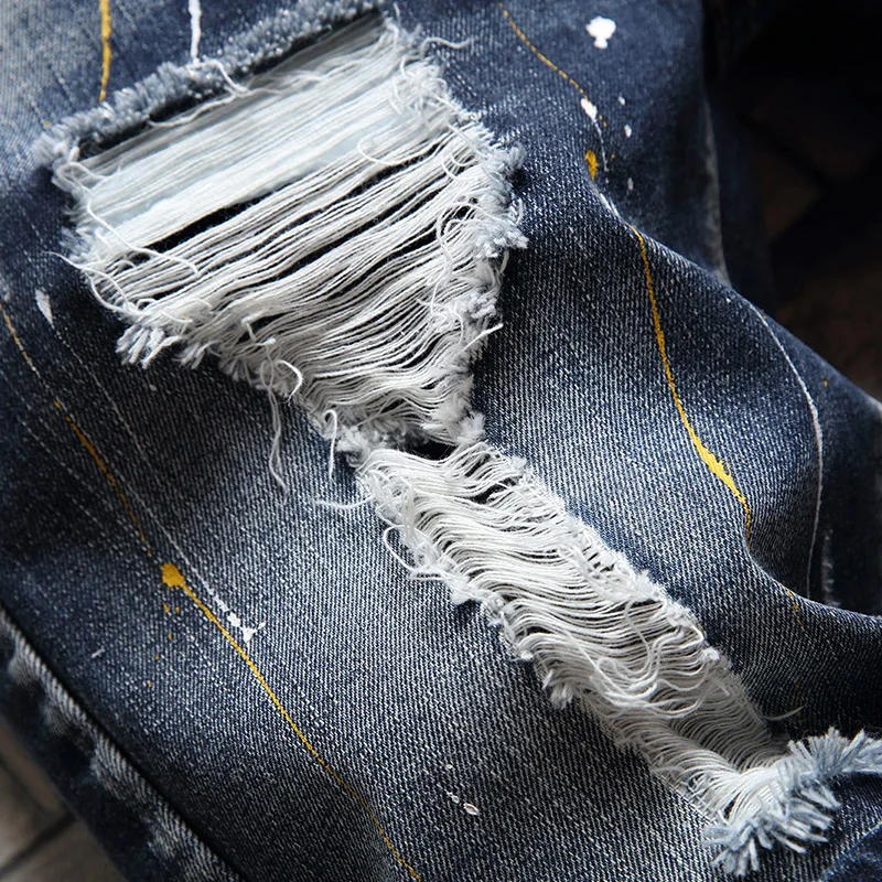 Summer Men's Denim Shorts Fashion Streetwear Style Men Casual Classic Ripped Jeans High Quality Male Short Knee Length Pants