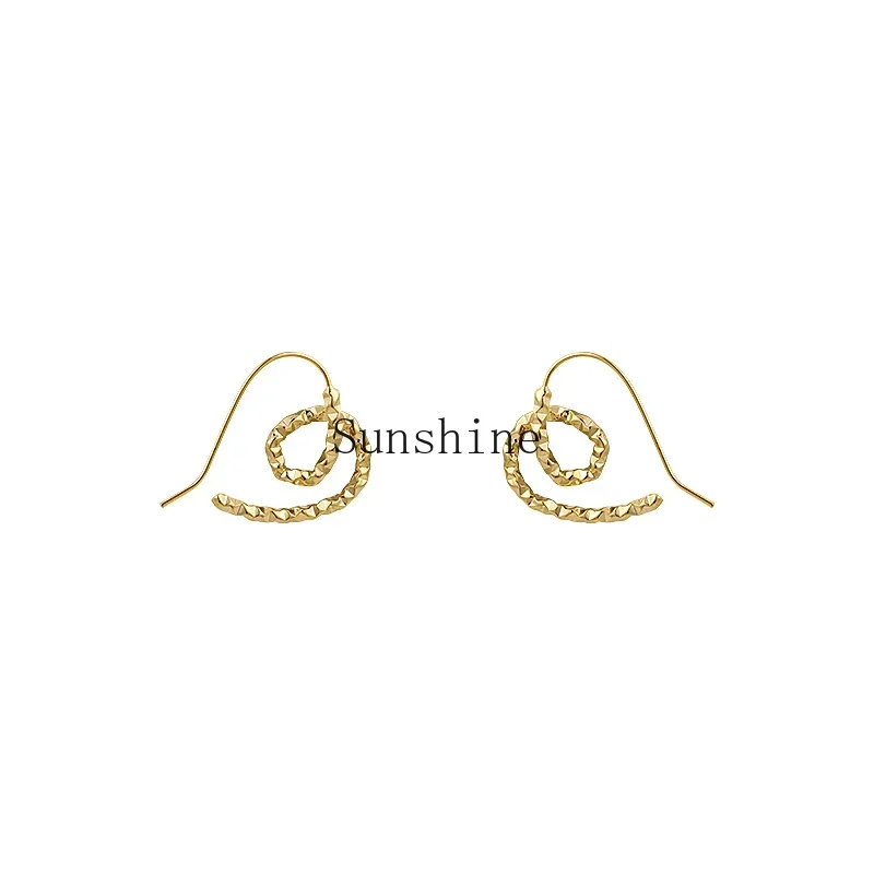 

Golden love light luxury high sense small unique stud earrings temperament retro earrings