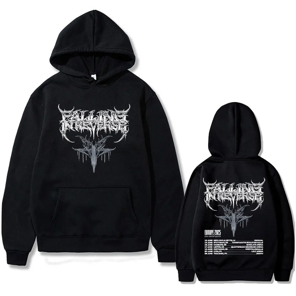 

Falling in Reverse EUROPE 2025 Tour Hoodie Men Women Rock Gothic Oversized Sweatshirt Men's Casual Cotton Retro Pullover Hoodies
