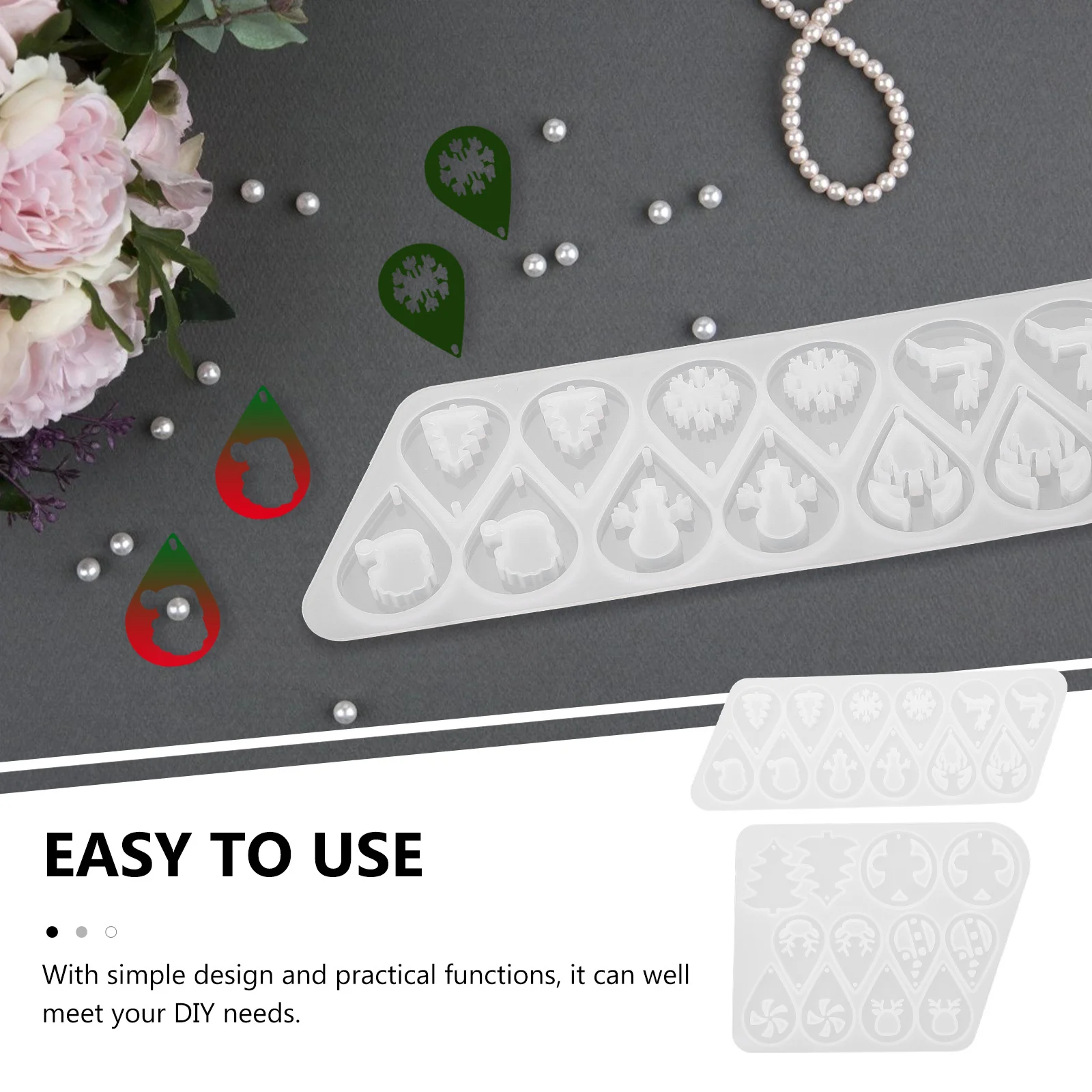 2 قطعة قالب قلادة القرط السيليكون DIY بها بنفسك صنع المجوهرات طويلة الأمد سهلة التنظيف قالب الملحقات العملية المهنية