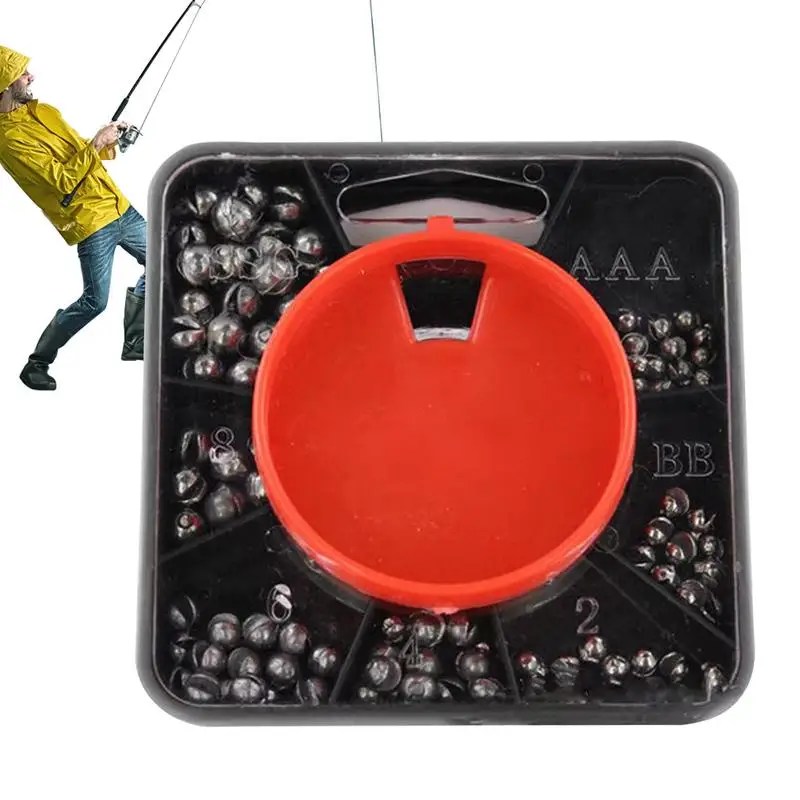 Split Shot Fishing Weights Metal Sinkers Round Fishing Sinkers Tackle Box Fishing Gear Tackle Reusable Fishing Assortment For