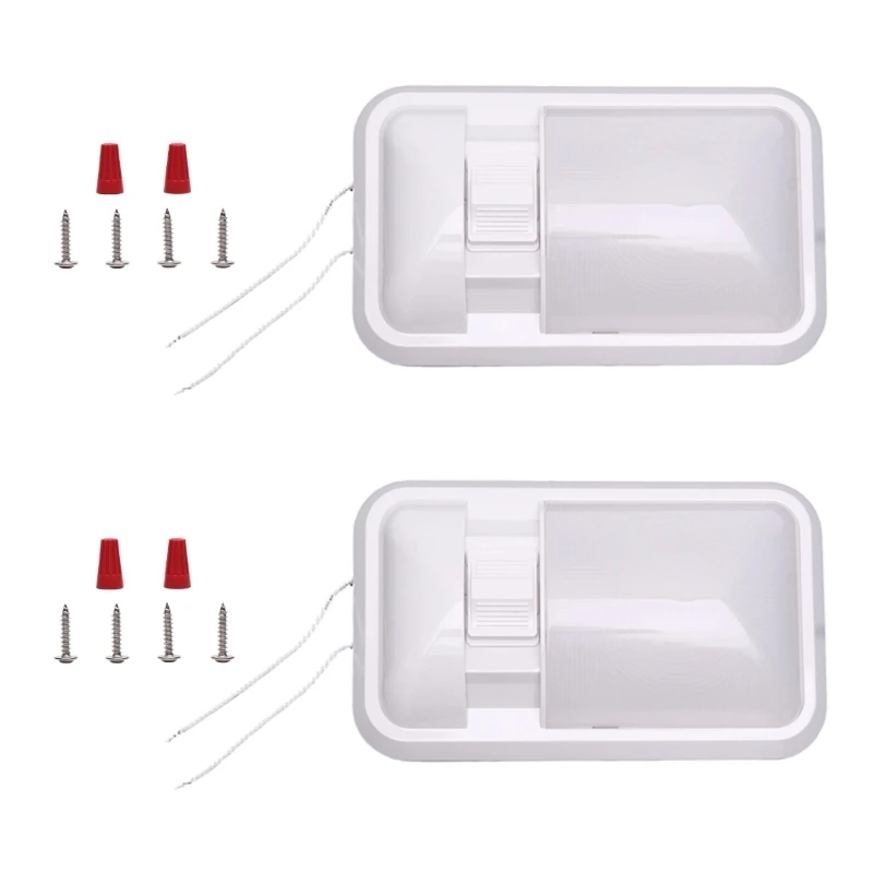 2-Pack 12V Vehicle Interior LED Lights with 48 LEDs and 4500-6500K Natural Color Output, Frosted Lenses, Built-In Controls, and