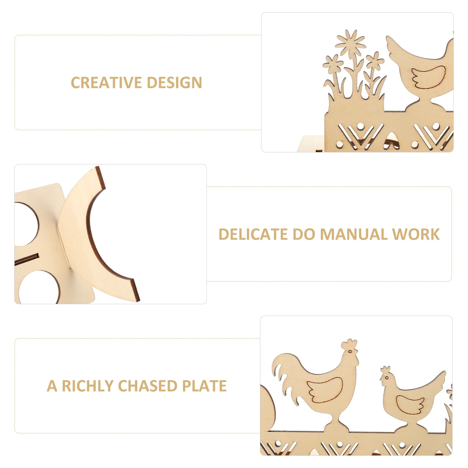 

Rabbit Easter Egg Holder Wooden Multi-Function Rack For Household Decor Festival Supply Kids Diy Kitchen Bar Accessories