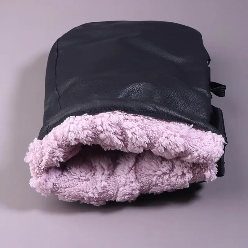 

2Pcs Winter Electric Bike Gloves - Warm Thickened Handle Covers, Rainproof & Windproof Motorcycle PU Leather Hand Gloves