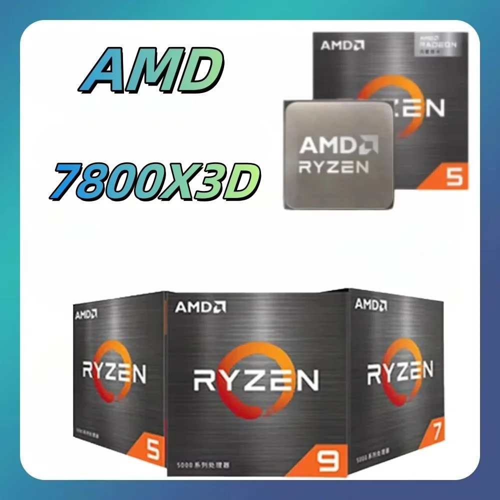 Ryzen 7 7800X3D CPU R7 7800X 3D Processor for A620 B650 B650E X670E 4.2 GHz 8-Core 16-Thread Socket AM5 7000 Series Bulk CPU