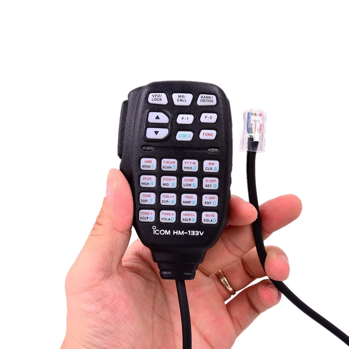 Micrófono HM133V para ICOM IC2100H IC2200H IC2300H ICV8000 HAM Radio bidireccional altavoz PTT teclado 8pin DTMF Mic repuesto