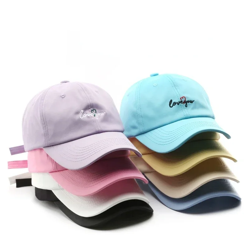 Gorra de béisbol, ala curva, bordado de letras, secado rápido, protector solar, deportes al aire libre, sombrero de pareja, mujer, hombre