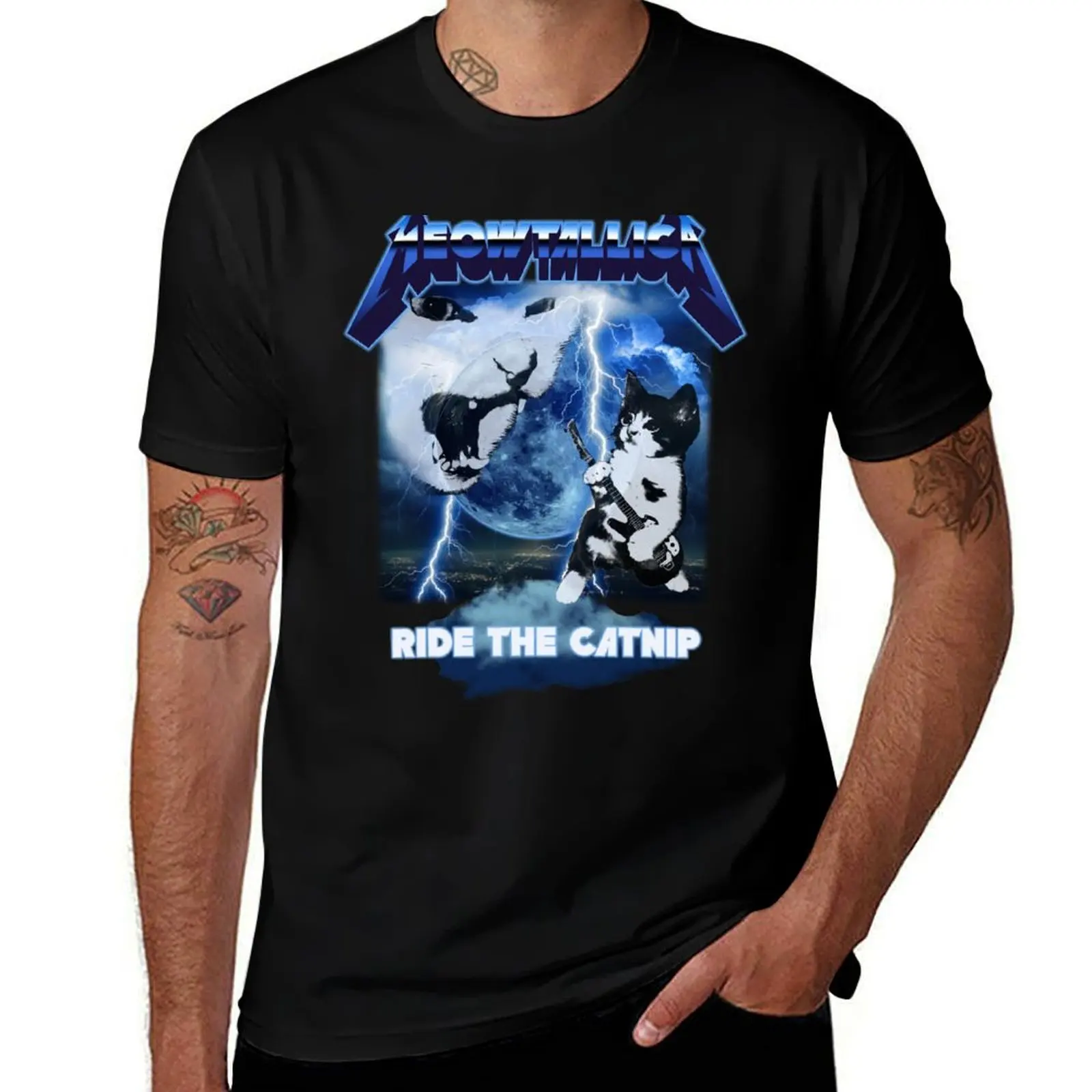 Meowtallica Funny Heavy Metal Band Cats Meme T-Shirt graphic t shirts for man T-Shirt