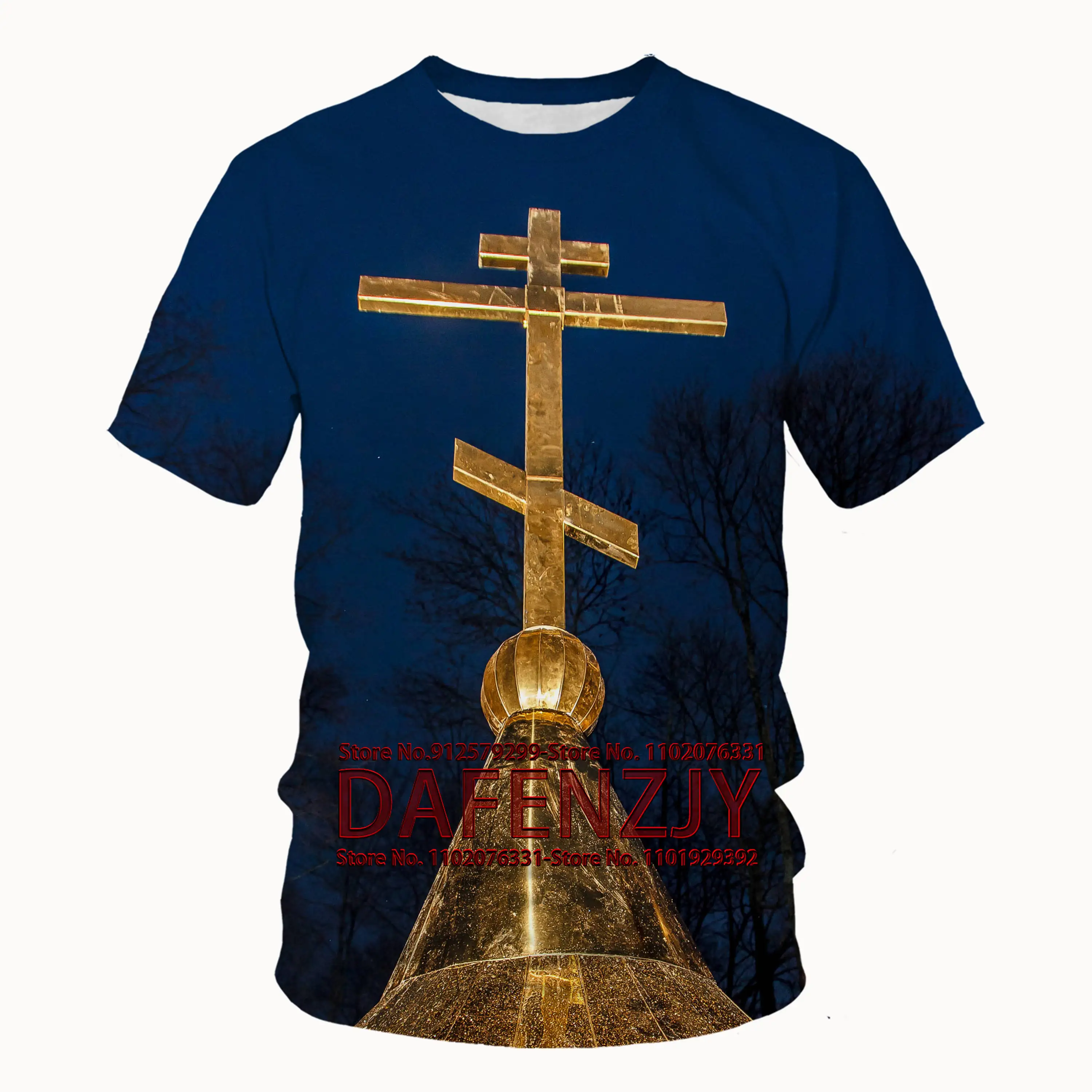 Vintage Christian Cross T Shirt For Mens Eastern Orthodox Church 3d Print Short Sleeve Top Tee