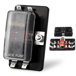 4 Ways Blade Fuse Block Plastic Cover 12V 32V Fuse Box Holder With LED Indicator Light For Auto Car Marine Accessories