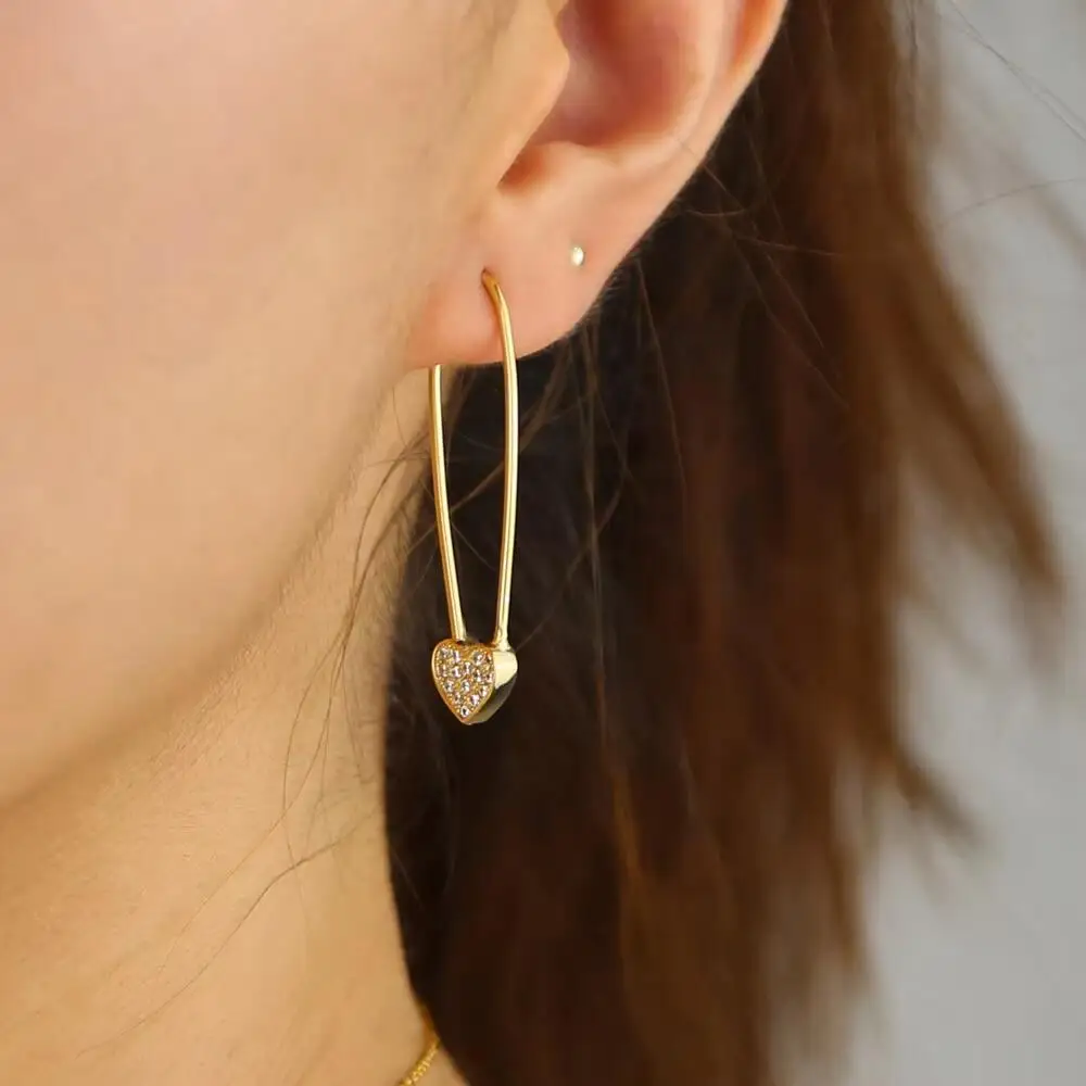 Pearl Bead Drop Earrings 2026 New Safety Pin Ear Wire Fresh Pearl Beaded Unique European Women New Earring