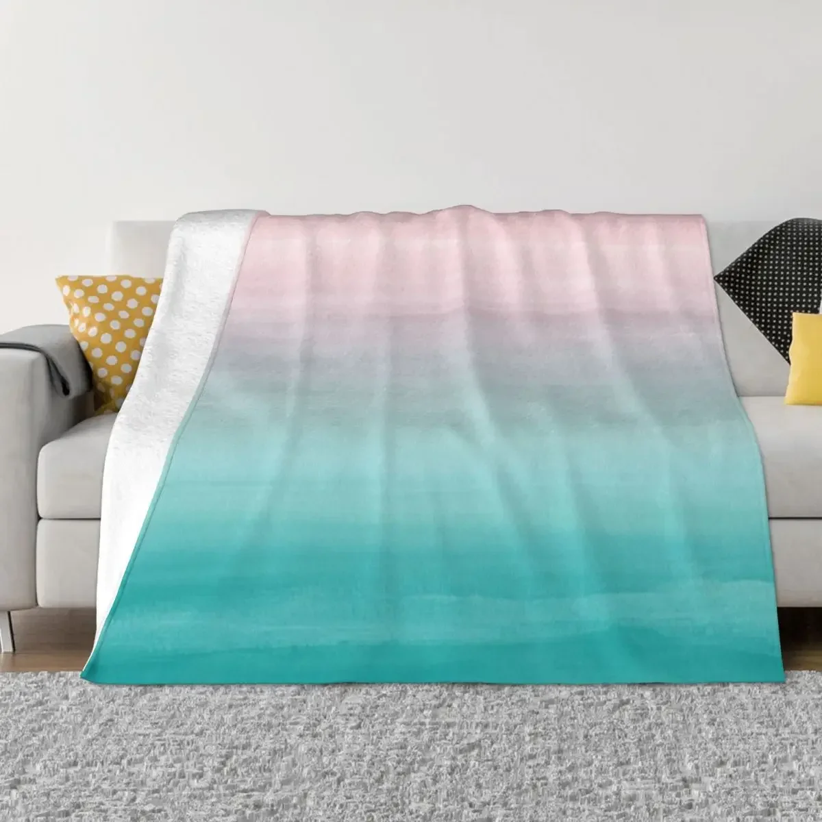 Touching Watercolor Abstract Beach Dream #4 #painting #decor #art Throw Blanket Soft Beds Dorm Room Essentials Blankets