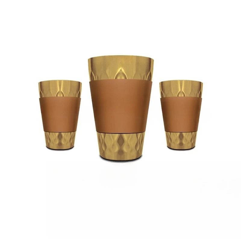 American black gold camping water cup double-layer 304 stainless steel outdoor travel portable beer coffee tea cup