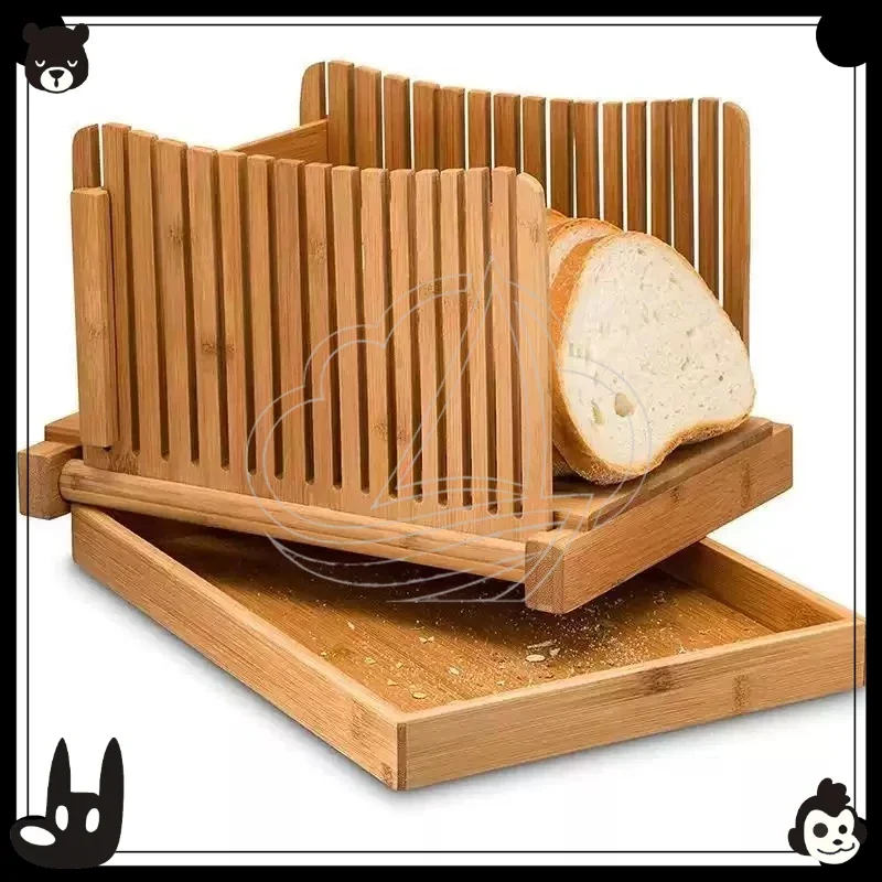 Bamboo Bread Slicer Wooden Toast Cutting Guide Household Kitchen Tool for Bread Ham Loaf Slicing