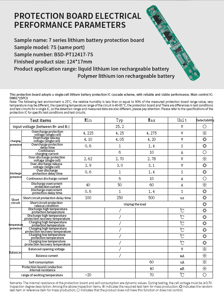 Bisida 25.9V BMS 7 series 10A charging and discharging at the same port for scooter, balance car battery pack