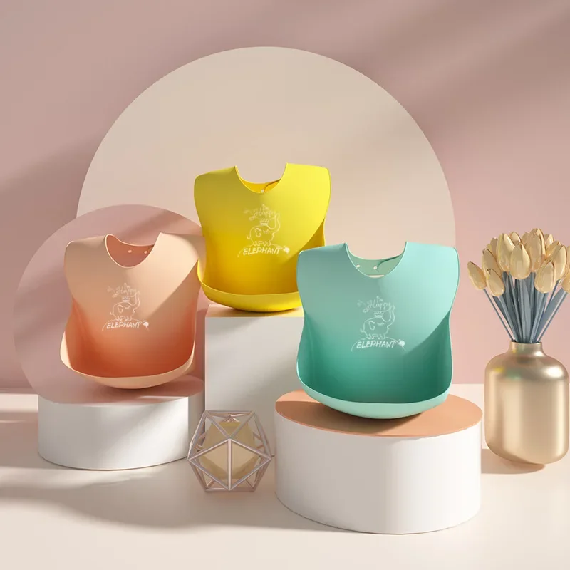 

Waterproof Baby Bibs Stuff Cute Cartoon Printed Kids Bib Girl Boy Adjustable Soft Silicone Bib Baby Feeding Stuff