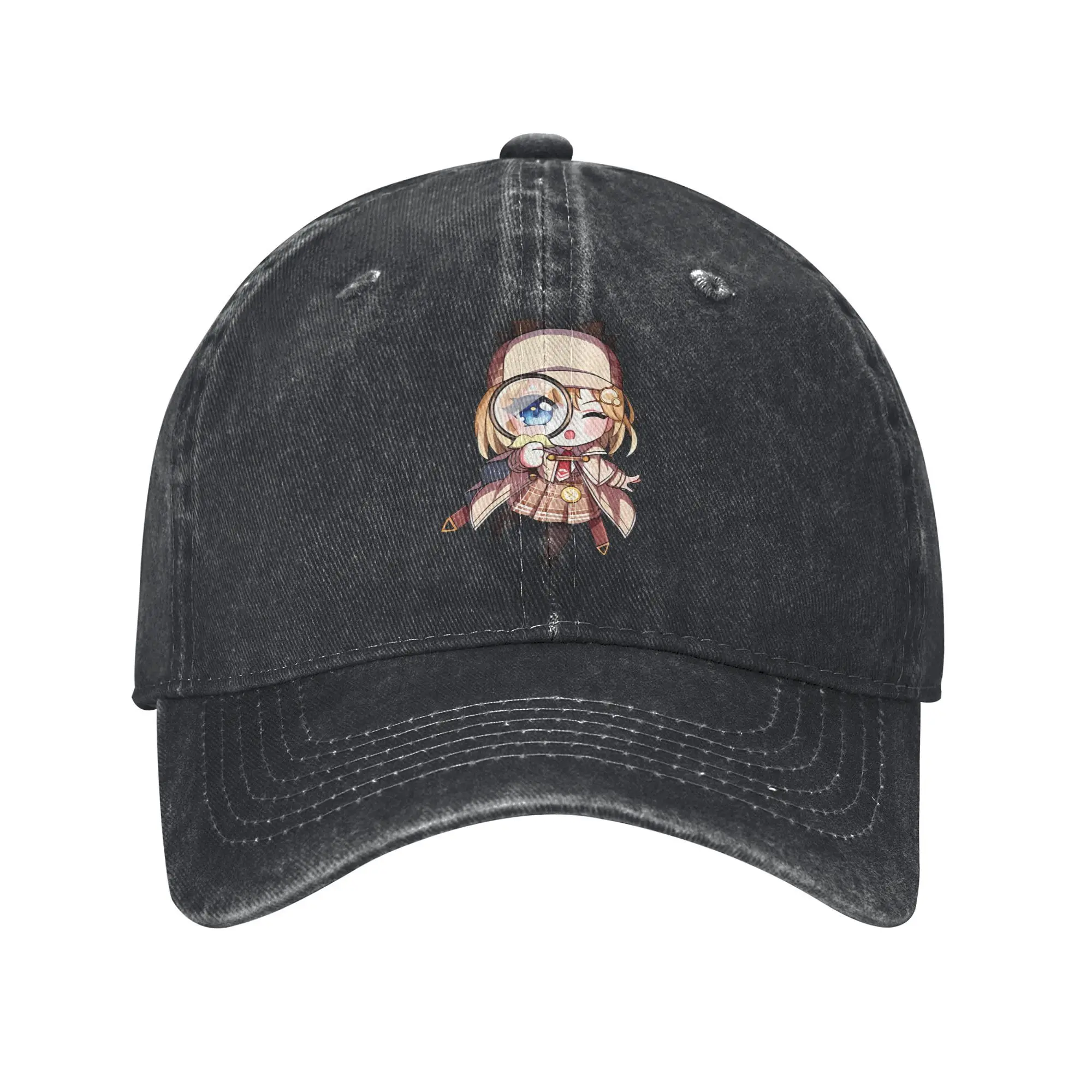 Hololive Watson Amelia Virtual YouTuber Baseball Cap Distressed Washed Snapback Cap Smol Ame Detective Workouts Adjustable Hats