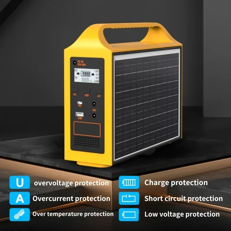 100w portable power station 220V/110V solar generetor with 2PCS 16V20W Outdoor Emergency Mobile Power Bank solar power station