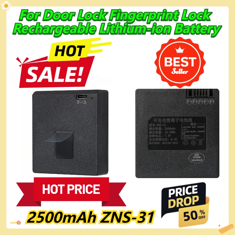 

2500mAh ZNS-31 For Door Lock Fingerprint Lock Rechargeable Lithium-ion Battery