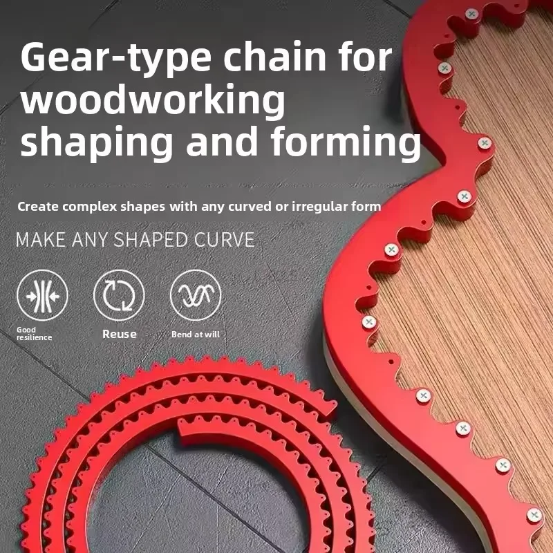 

1M/2M Woodworking Special Gear Driven Profiling Strip, Flexible Curve Template Adjustable Shape Contour Woodworking Tool Guide