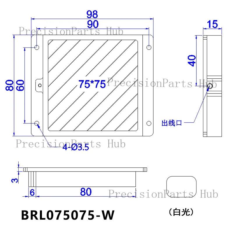 Bottom backlight CCD camera Square LED light bead profile defect detection Industrial machine vision plane light source