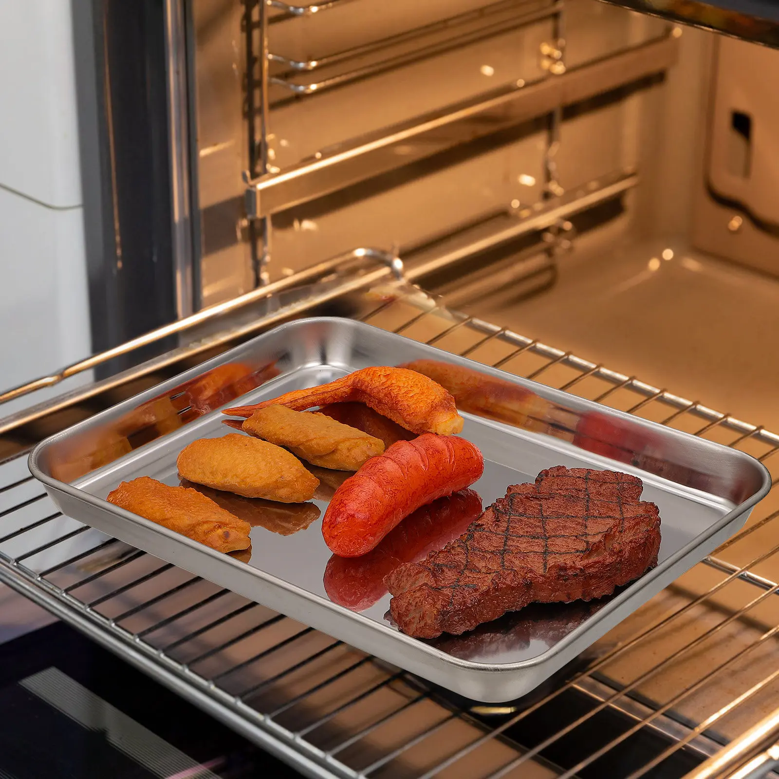 

1Pcs Stainless Steel Baking Cake Pan Flat Bottom Oven Bake Plate Bbq Picnic Outdoor Baking Tray Bake Pan Stainless Steel Plate