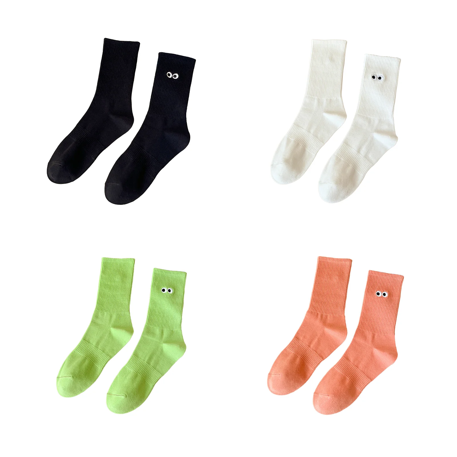 

Dopamine socks women's 4-color set - 1 pair each of black/white/apple green/pink