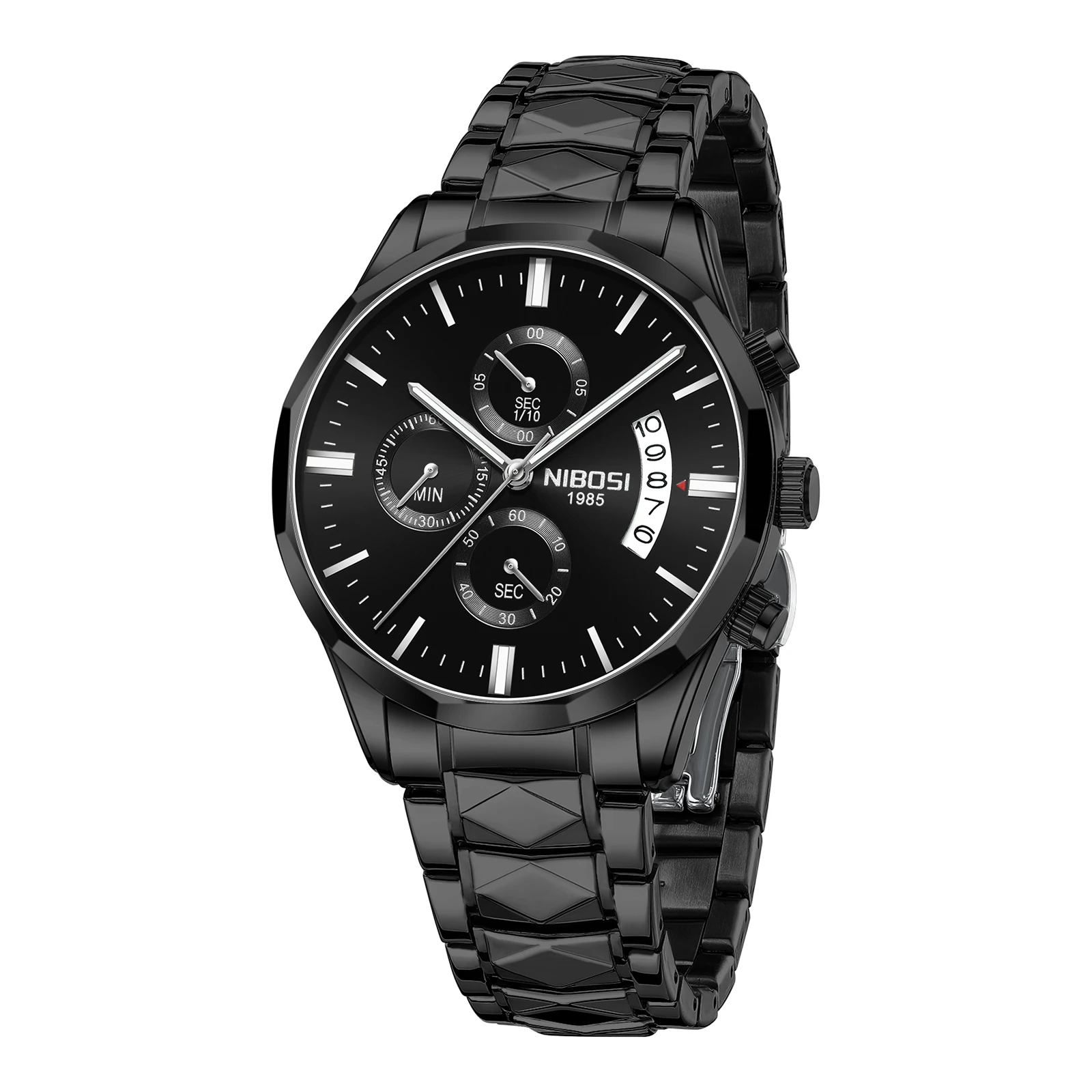 NIBOSI Luxury Watches for Men Stainless Steel Men Calendar Quartz Watch Fashion Mens Business Watches for Man Clock Reloj Hombre
