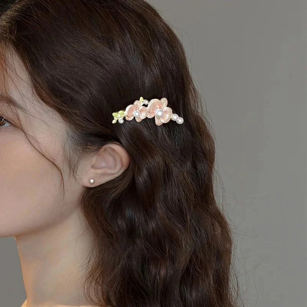 مزاجه اللؤلؤ الزهور دبابيس الشعر النساء الفتيات الحلو إكسسوارات الشعر رائعة أنيقة Bnags مقاطع الشعر
