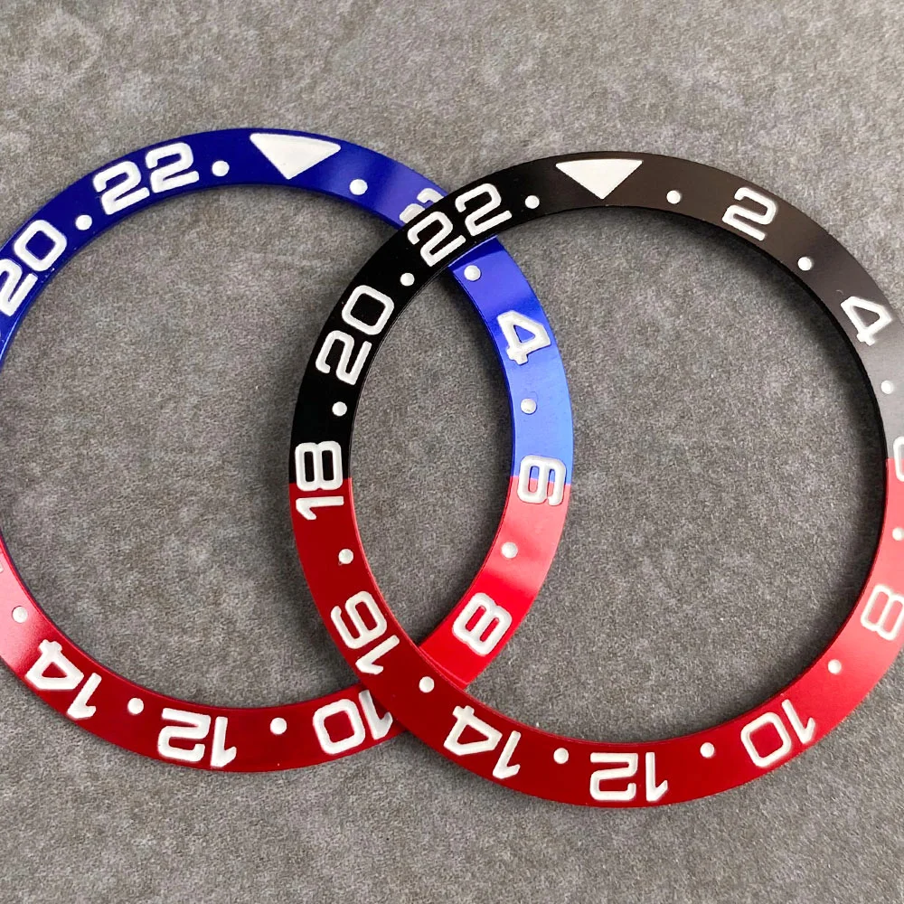 38mm black blue Red Purple Alloy bezel Insert for 40mm SUB SKX 007 mens watch Replace Accessories Watch Bezel Inserts