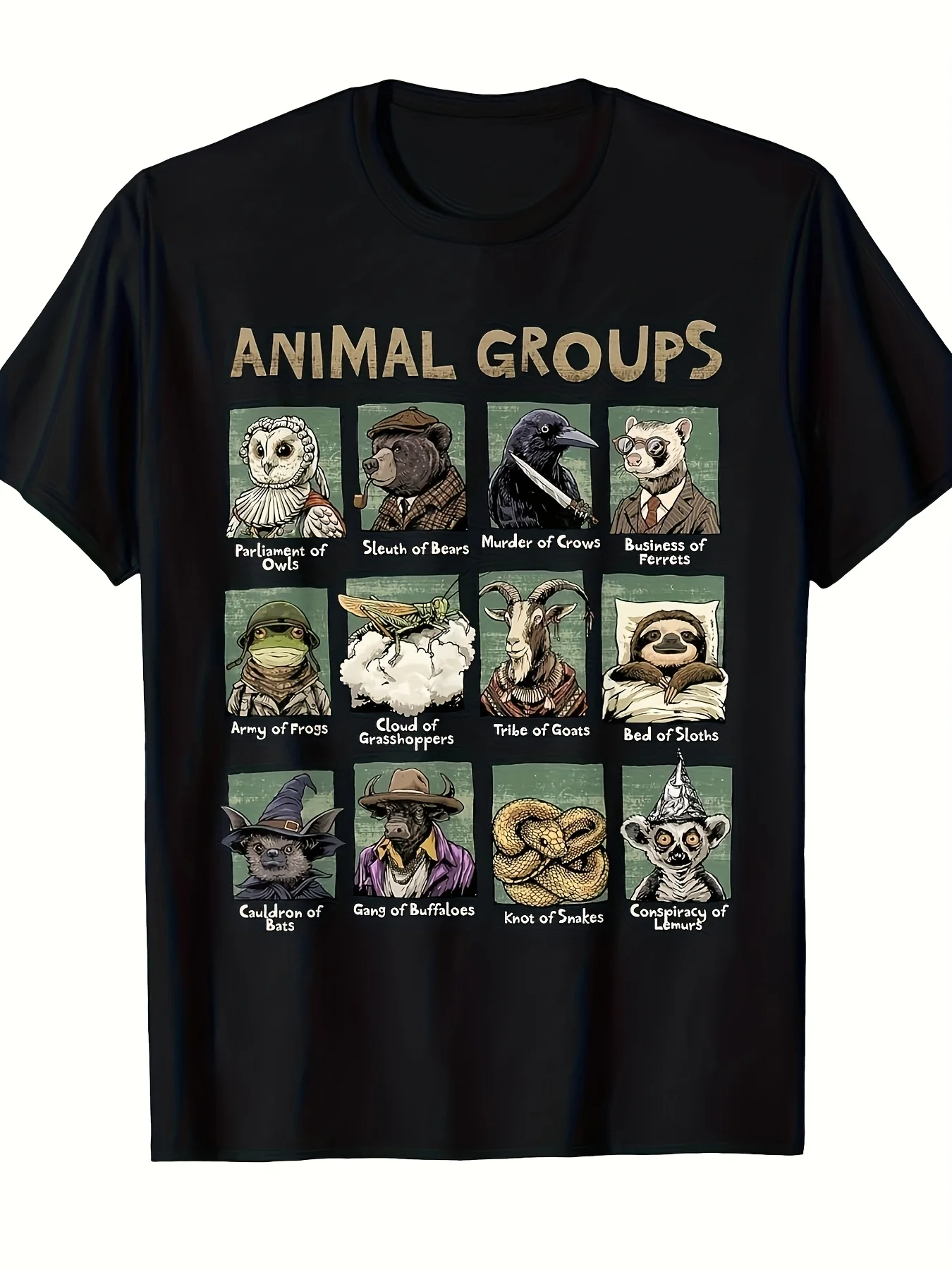 Men's T-shirt Animal Kingdom Revealed- Science Popularization Wildlife Design T-shirt Casual Loose Printed