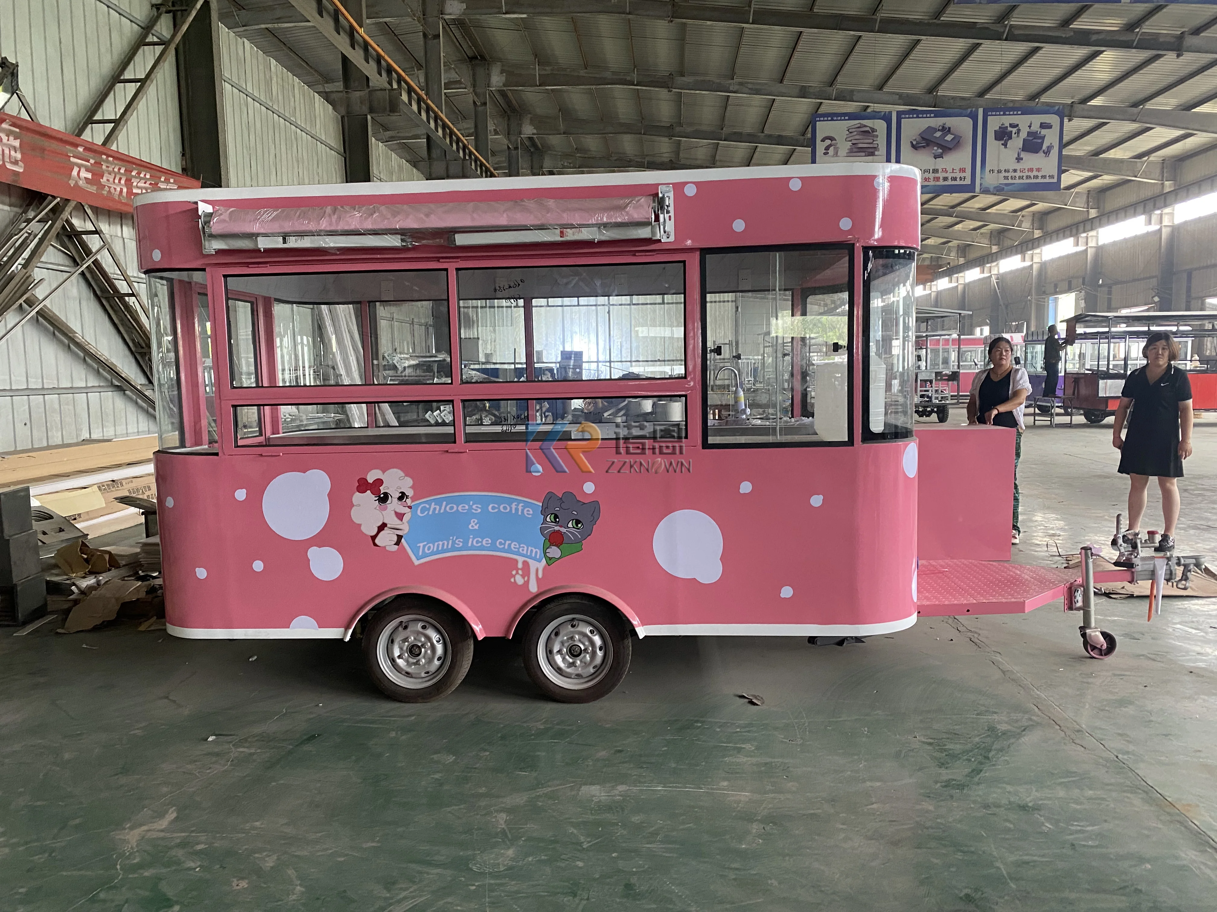 Customized Size Food Truck Kiosk Mobile Fast Food Trailer with Full Kitchen