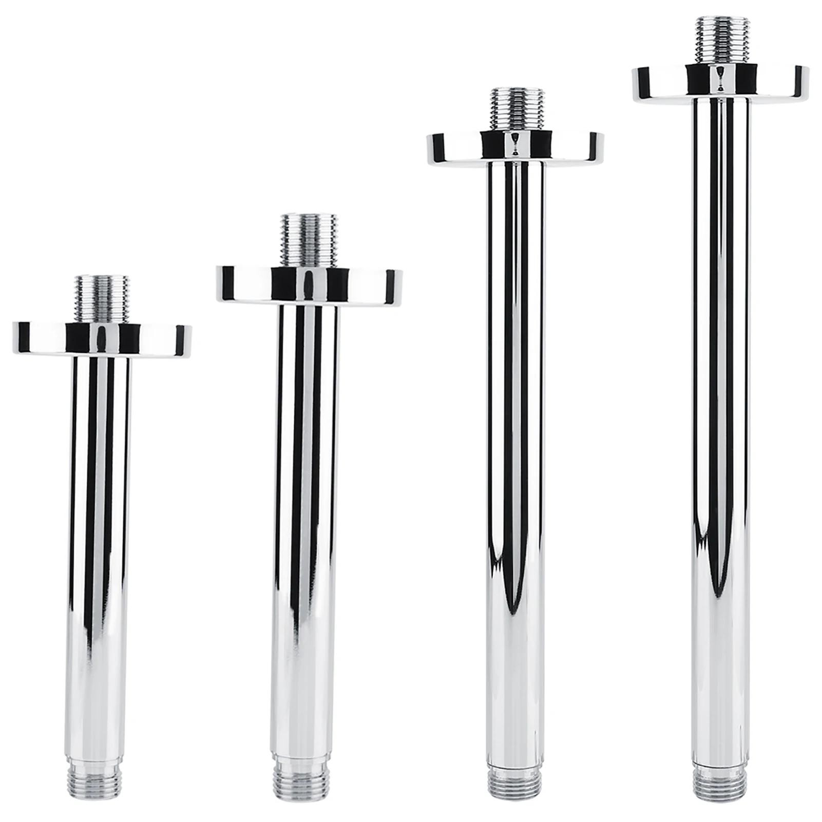 

15/20/25/30cm Wall Mount Round Top Shower Arm Pipe Stainless Steel Shower Head Extension for Bathroom Ceiling Shower Head